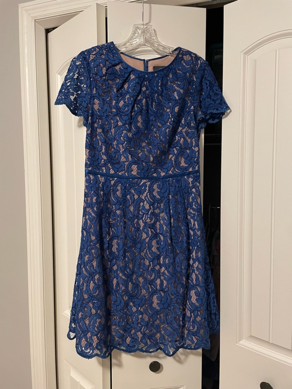 Adrianna Papell Blue Lace Dress